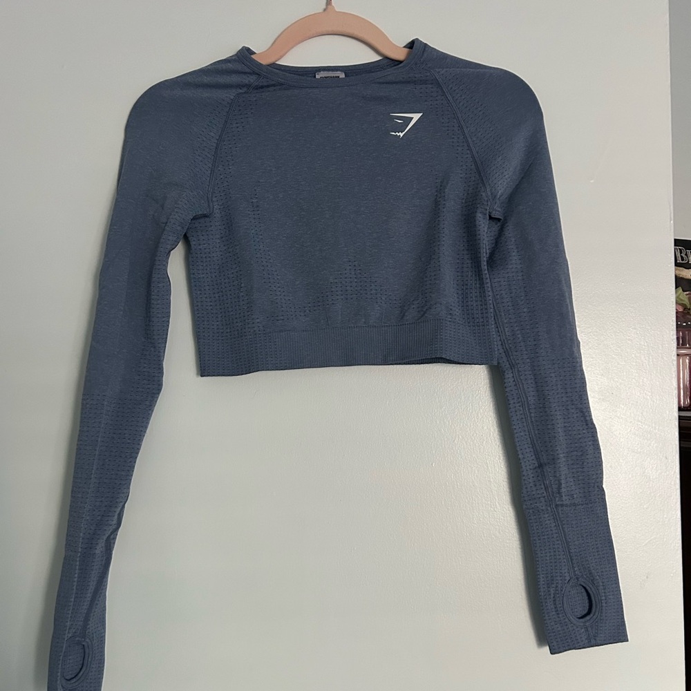 Gymshark Blue Long Sleeve Crop Top